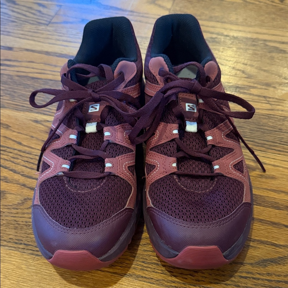 Salomon Burgundy and Maroon Trail Sneakers - Picture 4 of 6